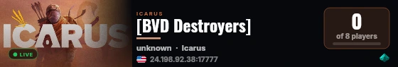 [BVD Destroyers] live status badge