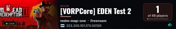 [VORPCore] EDEN Test 2 live status badge