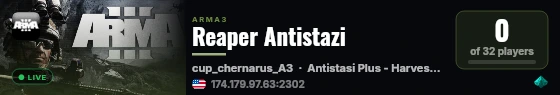 Reaper Antistazi live status badge