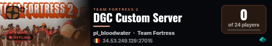 DGC Custom Server live status badge