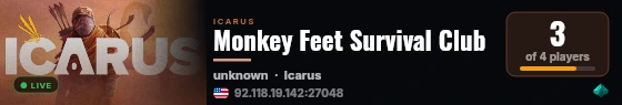 Monkey Feet Survival Club live status badge