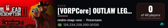 [VORPCore] OUTLAW LEGACY RP live status badge