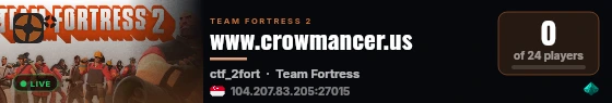 www.crowmancer.us live status badge