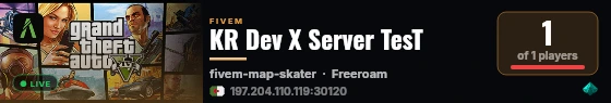 KR Dev X Server TesT live status badge