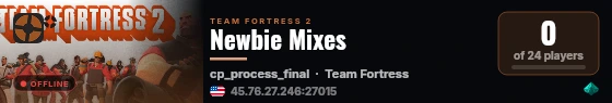Newbie Mixes live status badge