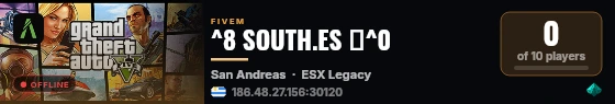 ^8 SOUTH.ES 🔥^0 live status badge