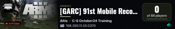 [GARC] 91st Mobile Reconnaissance Corps | Test Server live status badge
