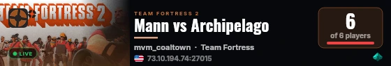 Mann vs Archipelago live status badge