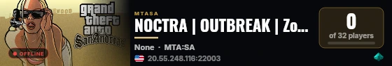 NOCTRA | OUTBREAK | Zombie Survival RP | BR-EN-ES live status badge