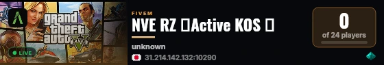 NVE RZ ↝Active KOS ↜ live status badge
