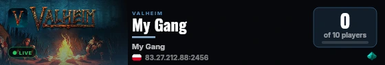 My Gang live status badge