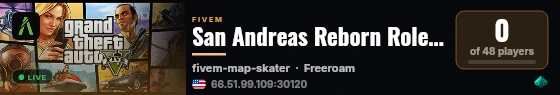 San Andreas Reborn Roleplay live status badge