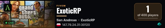 ExoticRP live status badge