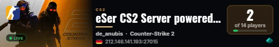 eSer CS2 Server powered by M.o.r.F. live status badge