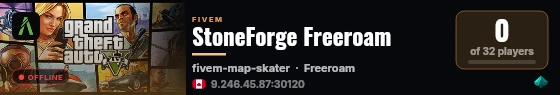 StoneForge Freeroam live status badge