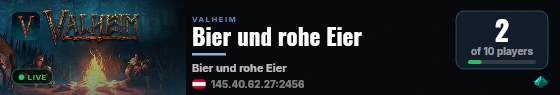 Bier und rohe Eier live status badge