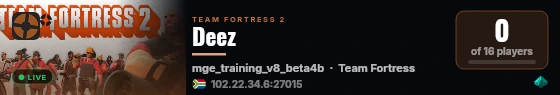 Deez live status badge