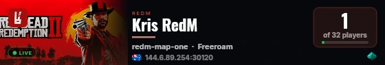 Kris RedM live status badge