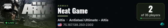 Neat Game live status badge