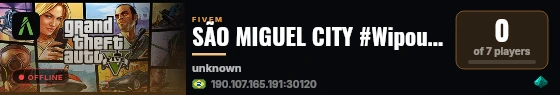 SÃO MIGUEL CITY #Wipou 🌈 live status badge