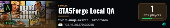 GTA5Forge Local QA live status badge