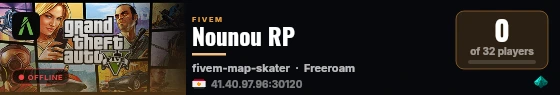 Nounou RP live status badge