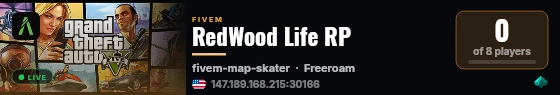 RedWood Life RP live status badge