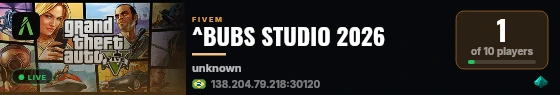 ^BUBS STUDIO 2026 live status badge