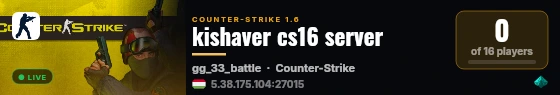 kishaver cs16 server live status badge