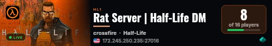 Rat Server | Half-Life DM live status badge