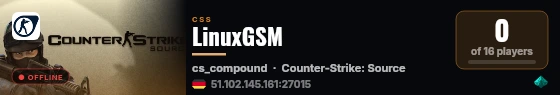 LinuxGSM live status badge