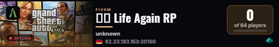 🇦🇫 Life Again RP live status badge