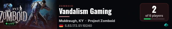 Vandalism Gaming live status badge