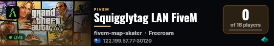 Squigglytag LAN FiveM live status badge