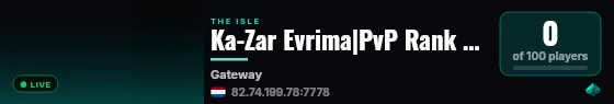 Ka-Zar Evrima|PvP Rank System|1v1's|4x Growth|High AI live status badge