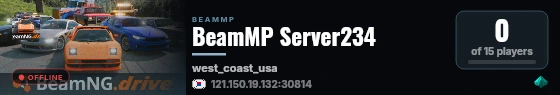 BeamMP Server234 live status badge