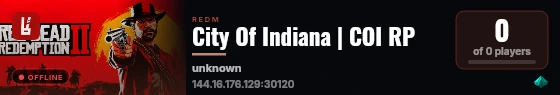City Of Indiana | COI RP live status badge