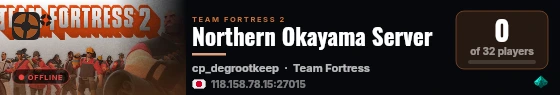 Northern Okayama Server live status badge
