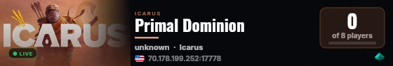 Primal Dominion live status badge