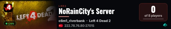 NoRainCity's Server live status badge