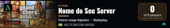 Nome do Seu Server live status badge