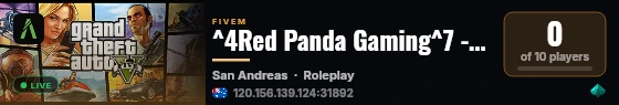 ^4Red Panda Gaming^7 - Visit us @ redpandagaming.net live status badge