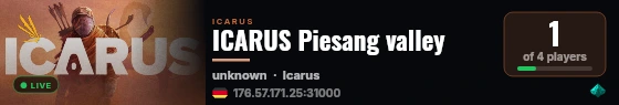 ICARUS Piesang valley live status badge