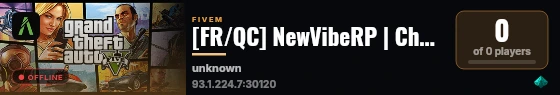 [FR/QC] NewVibeRP | Choisis ton start 🤑 | AFK Farm 🎁 | Imports Concess 🏎️ | Optimisation ⚡ | 🎤discord.gg/newvibe live status badge