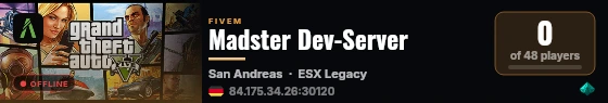 Madster Dev-Server live status badge