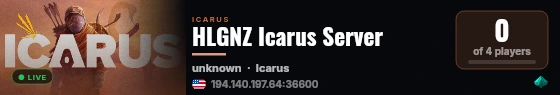 HLGNZ Icarus Server live status badge