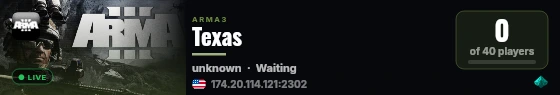 Texas live status badge