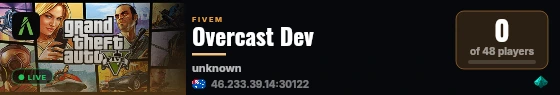 Overcast Dev live status badge