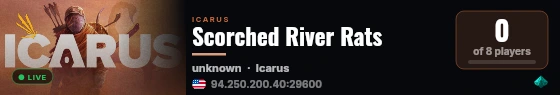 Scorched River Rats live status badge