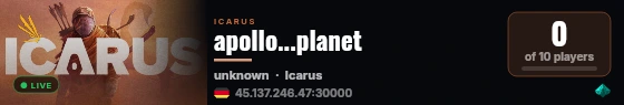 apollo...planet live status badge